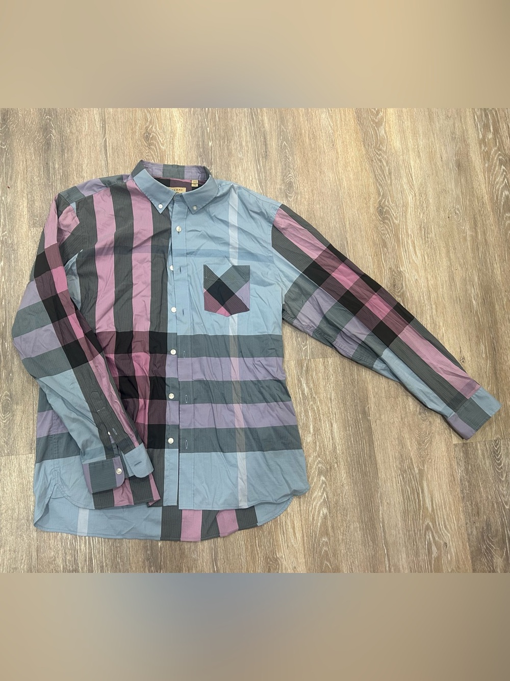 Burberry Button-Down Shirt in Blue & Purple